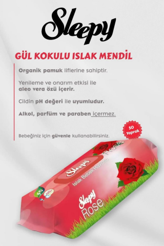 Sleepy Gül Kokulu Islak Bebek Mendil 50'li 8 AL 7 ÖDE ve ROSIE