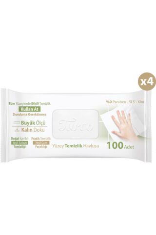 Baby Turco Turco Doğadan Pratik Yüzey Temizlik Havlusu 4X100 (400 Yaprak)