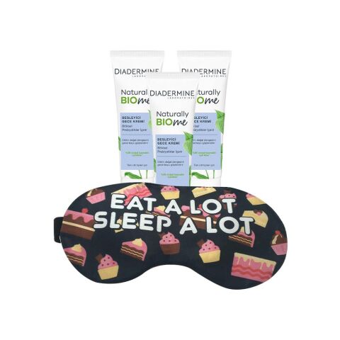 Diadermine Naturally Bio Me Besleyici Gece Kremi 50 ml x 3 ve Uyku Bandı Hediyeli