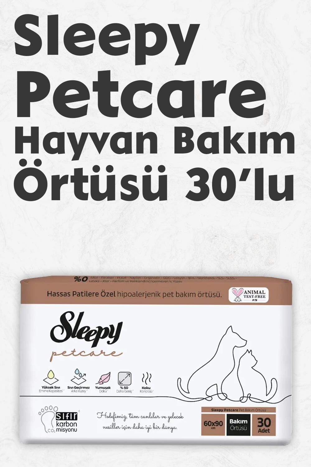 Sleepy Petcare Evcil Hayvan Bakım Örtüsü 30 Adet