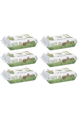 Baby Turco Islak Havlu Mendil Yenidoğan 60 Yaprak Doğadan 6 Lı Set 360 Yaprak