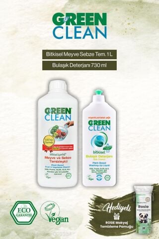 Green Clean Bulaşık Det. 730 ml ve Meyze Sebze Tem. 1000 ml, Rosie Hediye