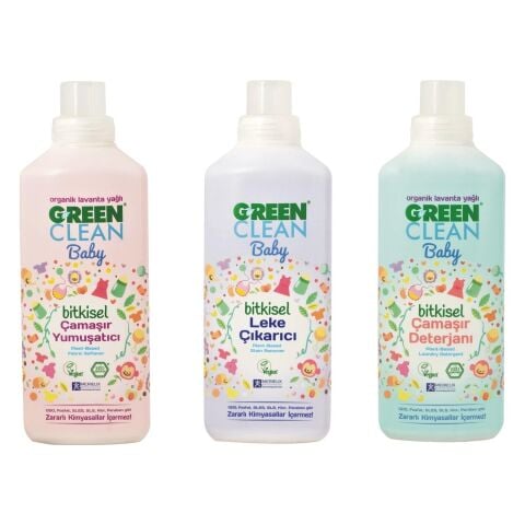 U Green Clean Baby Çamaşır Yumuşatıcısı, Deterjanı ve Leke Çıkarıcı 1 lt