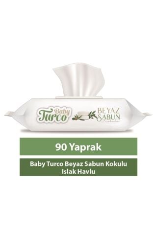 Baby Turco Islak Havlu 90'lı Beyaz Sabun X12 Adet