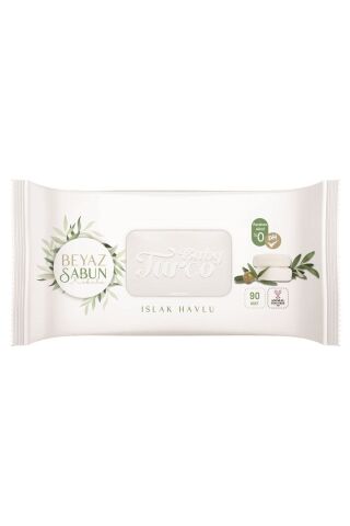 Baby Turco Islak Havlu 90'lı Beyaz Sabun X12 Adet