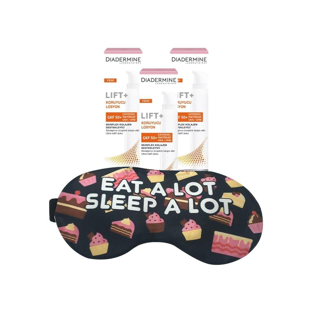 Diadermine Lift+ Kırışıklık karşıtı Koruyucu Losyon 40 ml x 3 ve Uyku Bandı Hediyeli