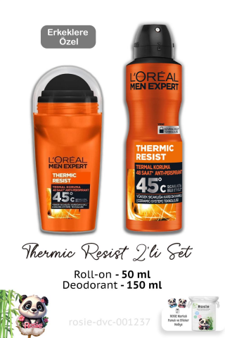 Loreal Paris Men Expert Thermic Resist Roll On 50 ml, Deodorant 150 ml ve ROSIE