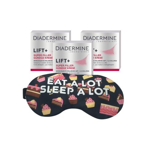 Diadermine LIFT+ Super Filler Gündüz Kremi 50 ML x 3 ve Uyku Bandı Hediyeli