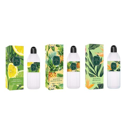 Eyüp Sabri Tuncer Kolonya Çeşme Limonu, Hawaii Ananas ve Beyaz Çay Pet Şişe 400 ml
