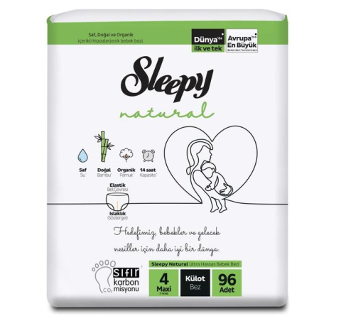 Sleepy Natural Ultra Hassas Külot Bez Maxi 4 Numara 96 Adet