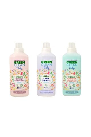U Green Clean Baby Leke Çıkarıcı, Çamaşır Deterjanı ve Yumuşatıcısı 1 lt