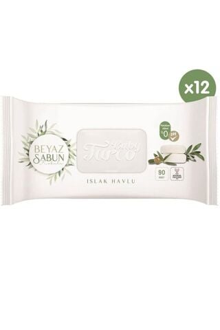 Baby Turco Beyaz Sabun Kokulu Islak Havlu 12x90