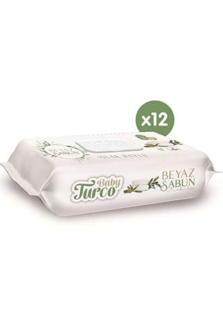 Baby Turco Beyaz Sabun Kokulu Islak Havlu 12x90