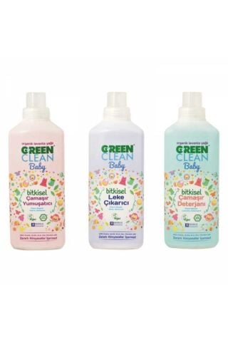U Green Clean Baby Leke Çıkarıcı, Çamaşır Yumuşatıcısı ve Deterjanı 1 L