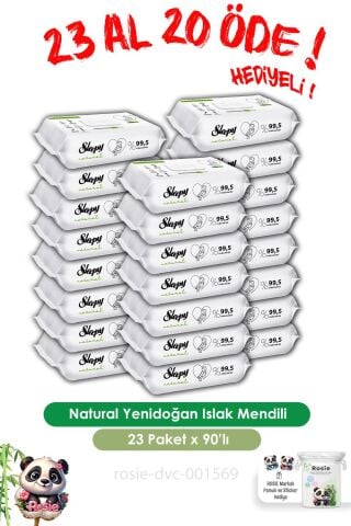 Sleepy Natural Yenidoğan Islak Havlu 90'lı 23 AL 20 ÖDE ve ROSIE