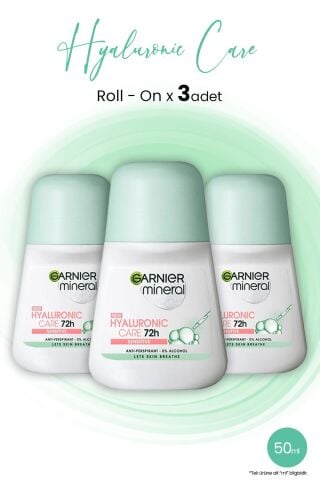 Garnier Mineral Hyaluronik Bakım 72H Roll-On 50 ml x 3 Adet