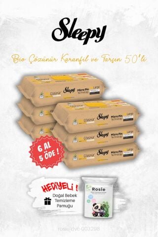 6 AL 5 ÖDE Bio Çözünür Karanfil ve Tarçın Yüzey Temizleme Havlusu 50'li ve ROSIE