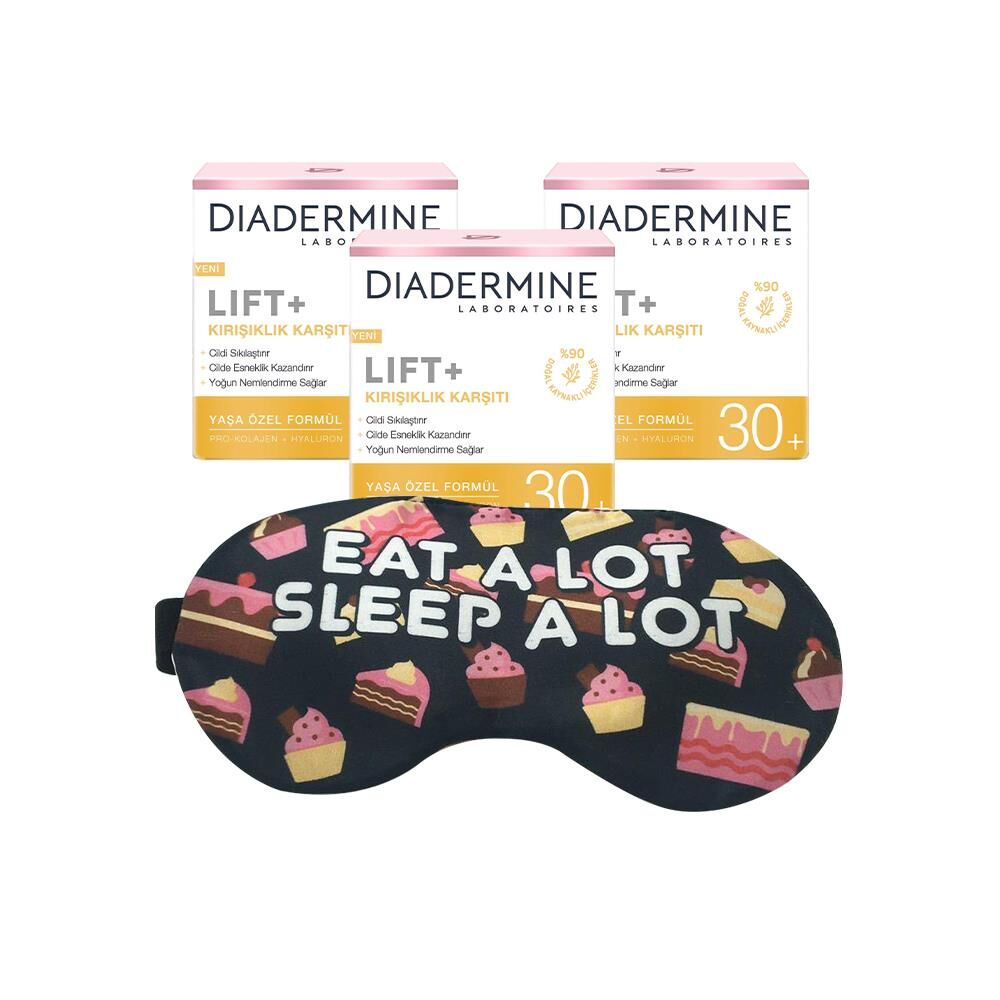 Diadermine Kırışıklık Karşıtı Krem Lift+ 30+ x 3 ve Uyku Bandı Hediyeli