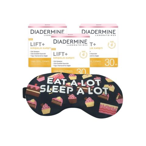 Diadermine Kırışıklık Karşıtı Krem Lift+ 30+ x 3 ve Uyku Bandı Hediyeli