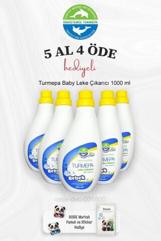 Turmepa Bebek Leke Çıkarıcı 1000 ml 5 Al 4 Öde ve Rosie Pamuk