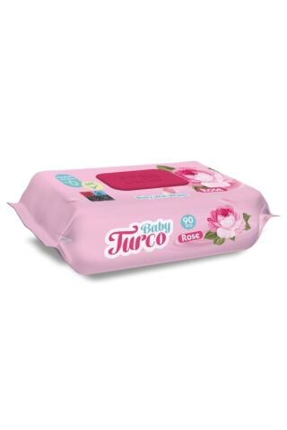 Baby Turco Doğal Güllü Bebek Havlusu 90 Yaprak