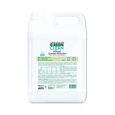 U Green Clean Organik Lavanta Yağlı Bitkisel Sıvı Çamaşır Deterjanı 5 lt