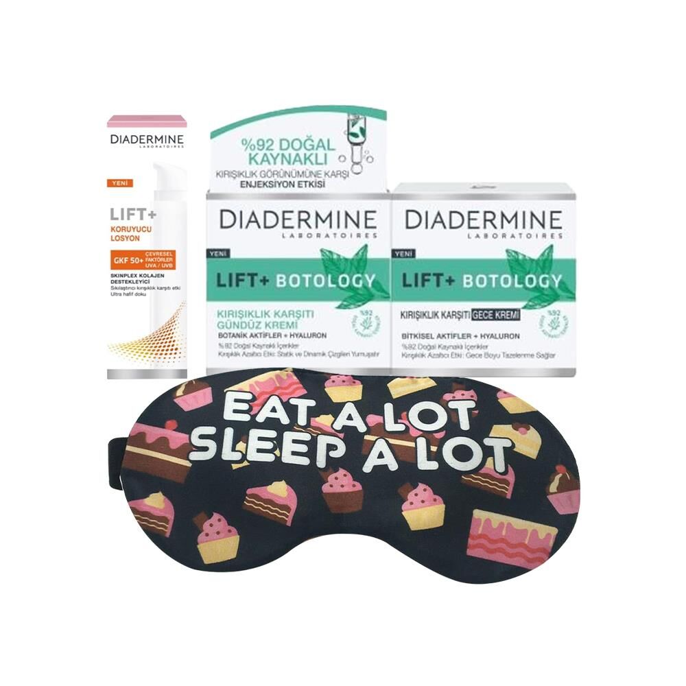Diadermine Lift+ Kırışıklık karşıtı Koruyucu Losyon 40 ml, Lift + Botology Gündüz Kremi ve Uyku Bandı Hediyeli