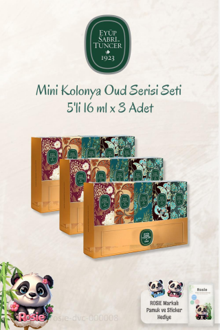 Eyüp Sabri Tuncer  3'lü Mini Kolonya Oud Serisi Seti 5'li 16 ml ve ROSIE Pamuk 60'lı