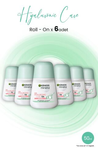 Garnier Mineral Hyaluronik Bakım 72H Roll-On 50 ml x 6 Adet