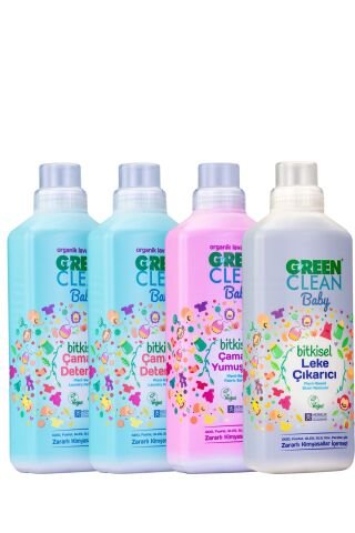 U Green Clean Baby Çamaşır Deterjanı 1 L x 2, Yumuşatıcı ve Leke Çıkarıcı 1 L