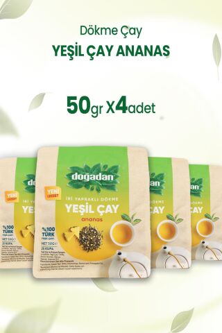 Doğadan Dökme Yeşil Çay Ananas 50 gr x 4 Ade