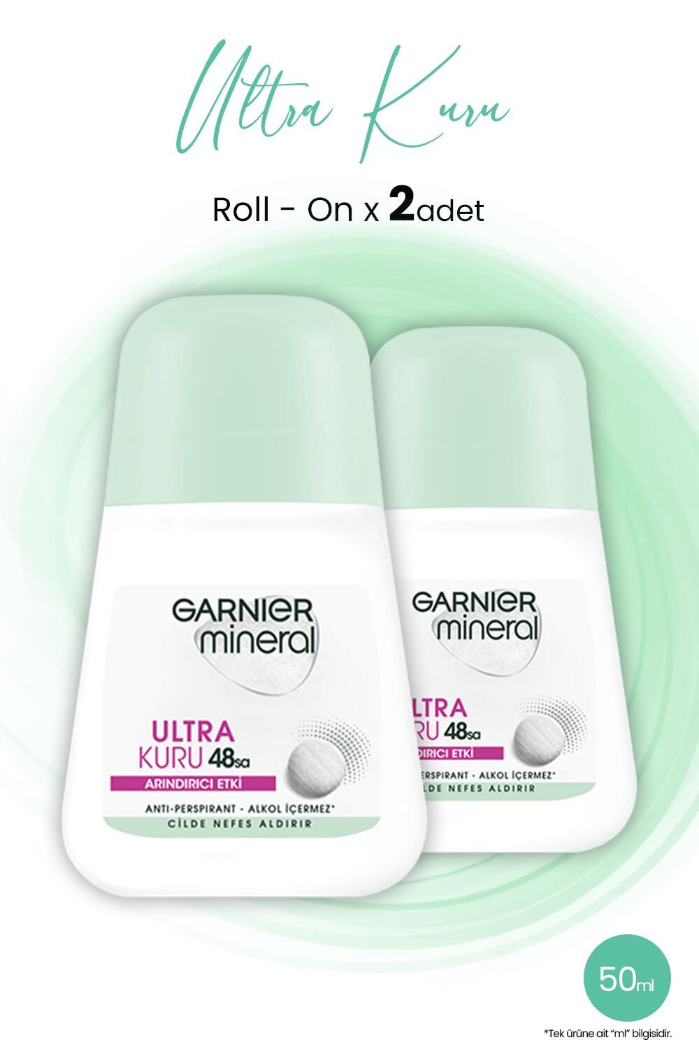 Garnier Mineral Ultra Kuru Roll-On 48 Saat x 2 Adet