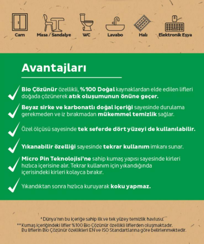 Sleepy Easy Clean Mopa Uyumlu ve Bio Çözünür ailesi 5'li Islak Mendil Paketi ve ROSIE hediye