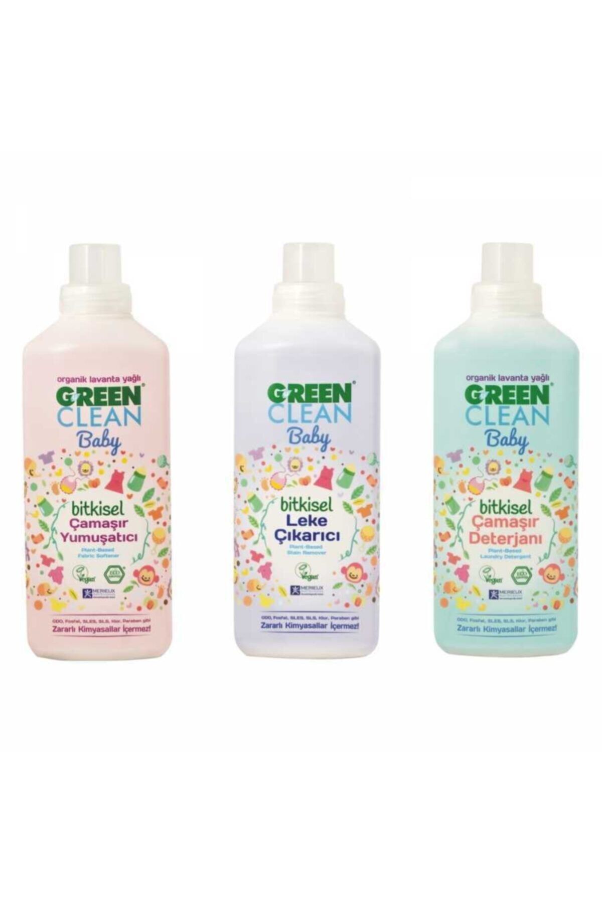 U Green Clean Baby Çamaşır Yumuşatıcısı, Deterjanı ve Leke Çıkarıcı 1 L