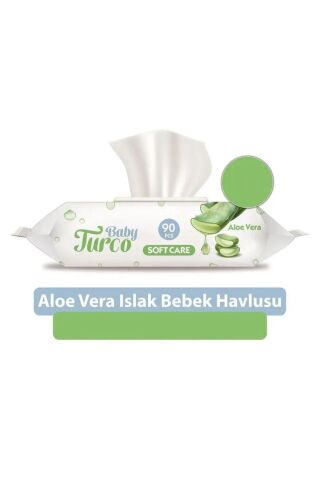 Baby Turco Islak Mendil 90 Li Aloe Vera Kapaklı