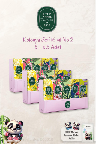 3 Adet Eyüp Sabri Tuncer 5'li Kolonya Set No 2 ve ROSIE %100 Doğal Pamuk 60'lı