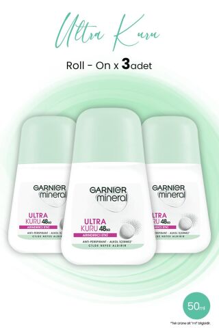 Garnier Mineral Ultra Kuru Roll-On 48 Saat x 3 Adet