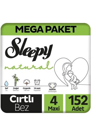 Sleepy Natural Bebek Bezi Mega Maxi 4 (7-14kg) 152 Adet