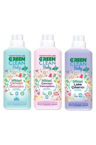 U Green Clean Baby Çamaşır Yumuşatıcısı, Deterjanı ve Leke Çıkarıcı 1 L