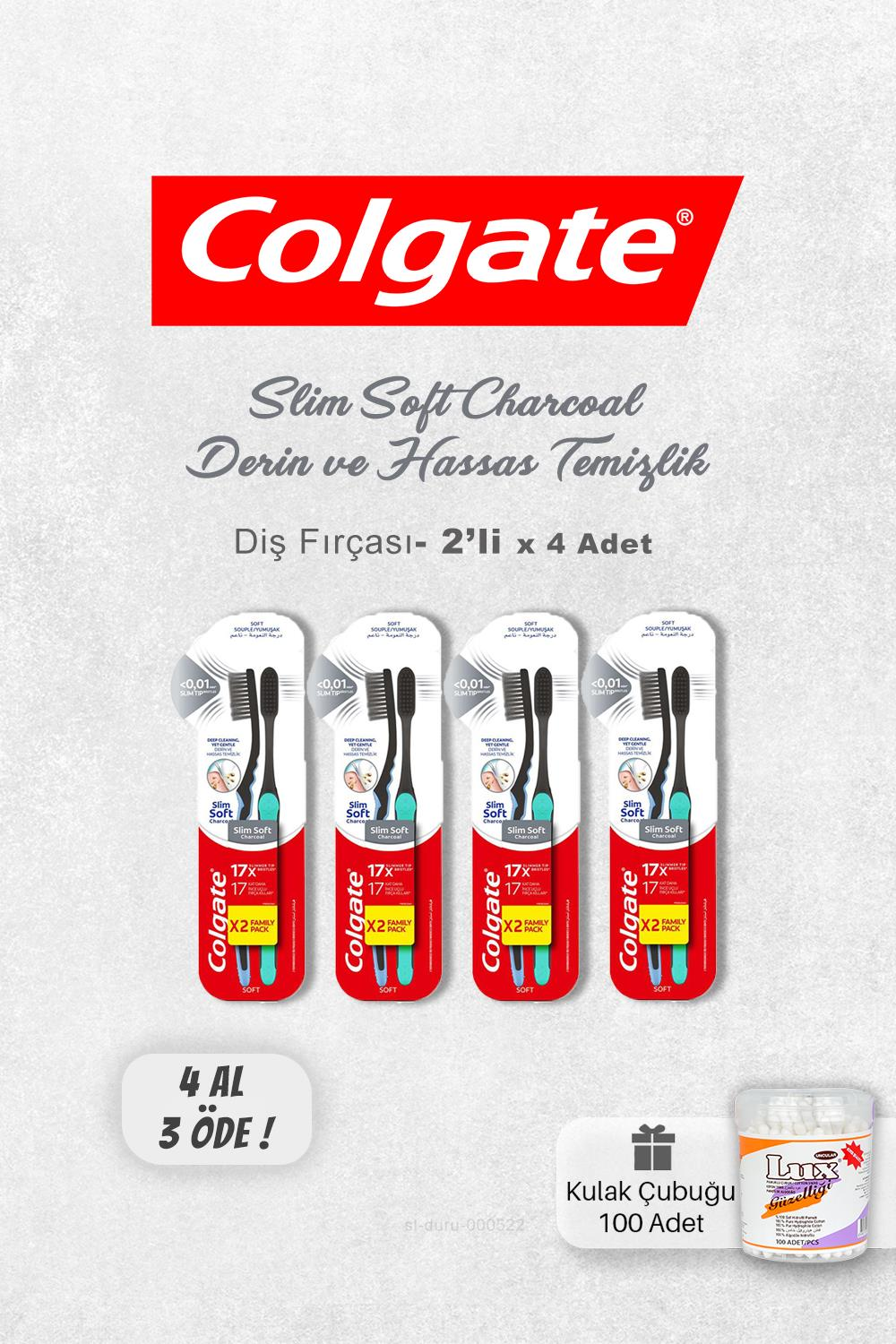 Colgate Derin ve Hassas Temizlik Diş Fırçası 4 AL 3 ÖDE ve 100 Adet Kulak Çubuğu