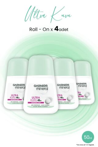 Garnier Mineral Ultra Kuru Roll-On 48 Saat x 4 Adet