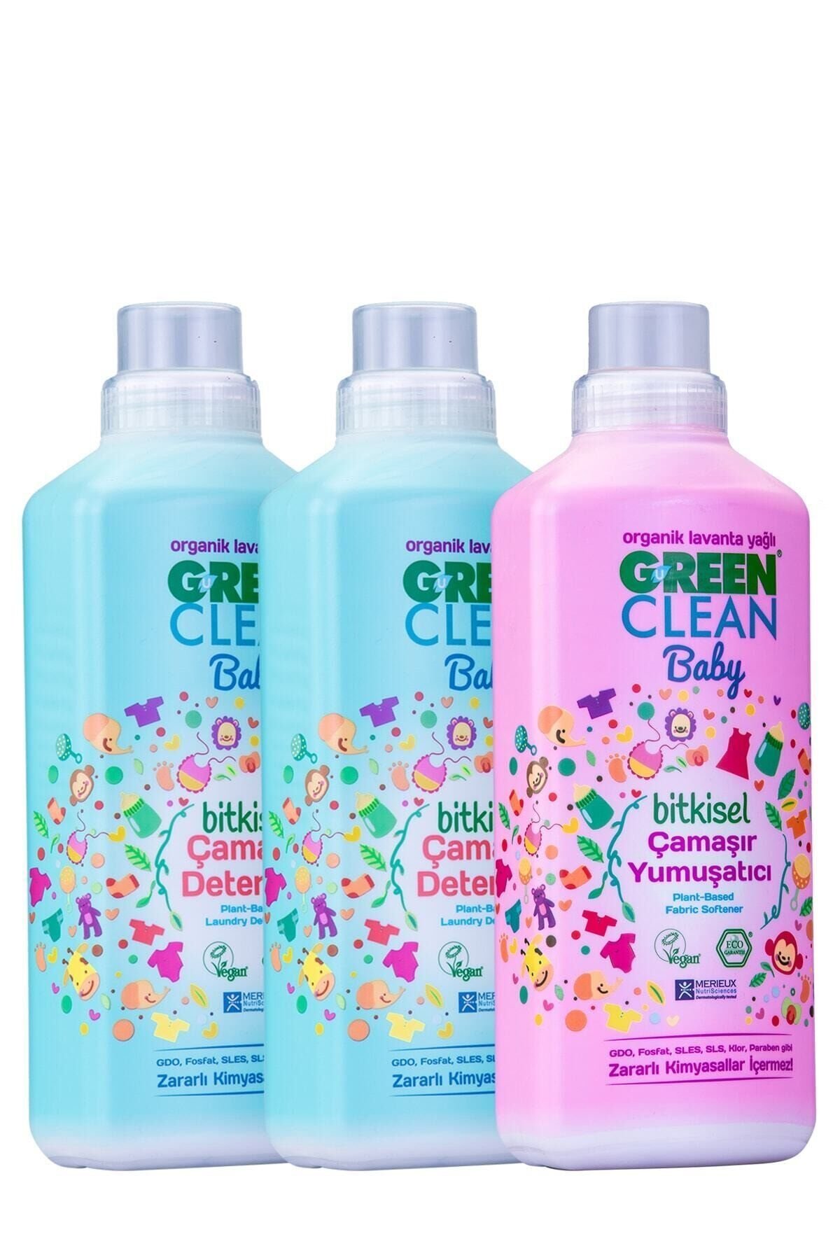 U Green Clean Baby Çamaşır Deterjanı 1 L x 2 Çamaşır Yumuşatıcısı 1 L