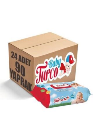 Baby Turco Islak Havlu - Mendil 24 X 90 Lı Kapaklı 2160 Yaprak