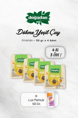 4 AL 3 ÖDE Doğadan Dökme Yeşil Çay Ananas 50 gr, Pamuk