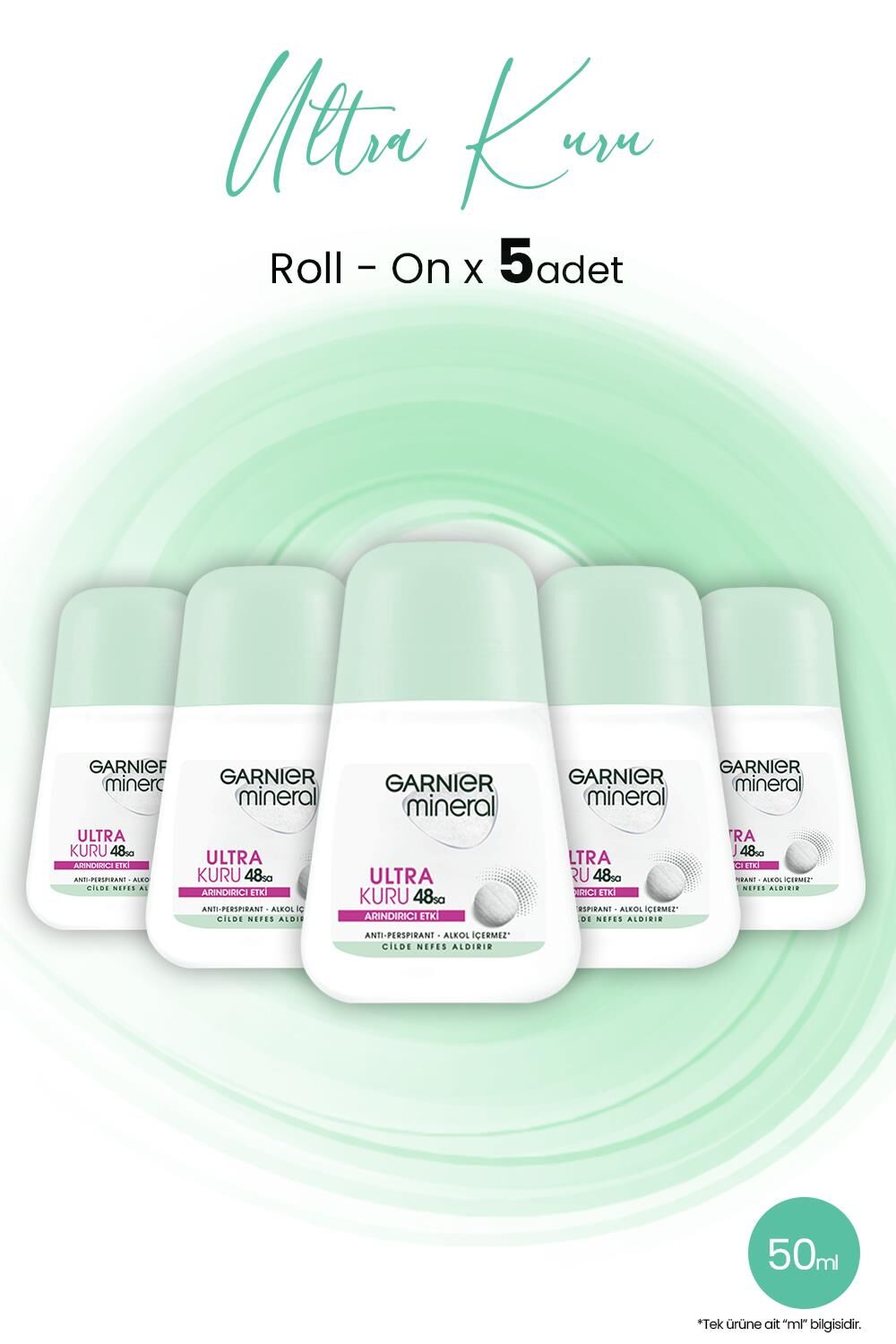 Garnier Mineral Ultra Kuru Roll-On 48 Saat x 5 Adet