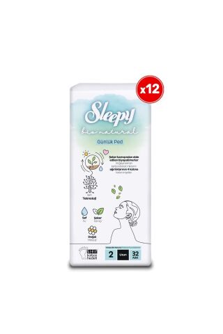 Bio Natural Premium Plus Günlük Ped Uzun 12x32=384 Adet Ped