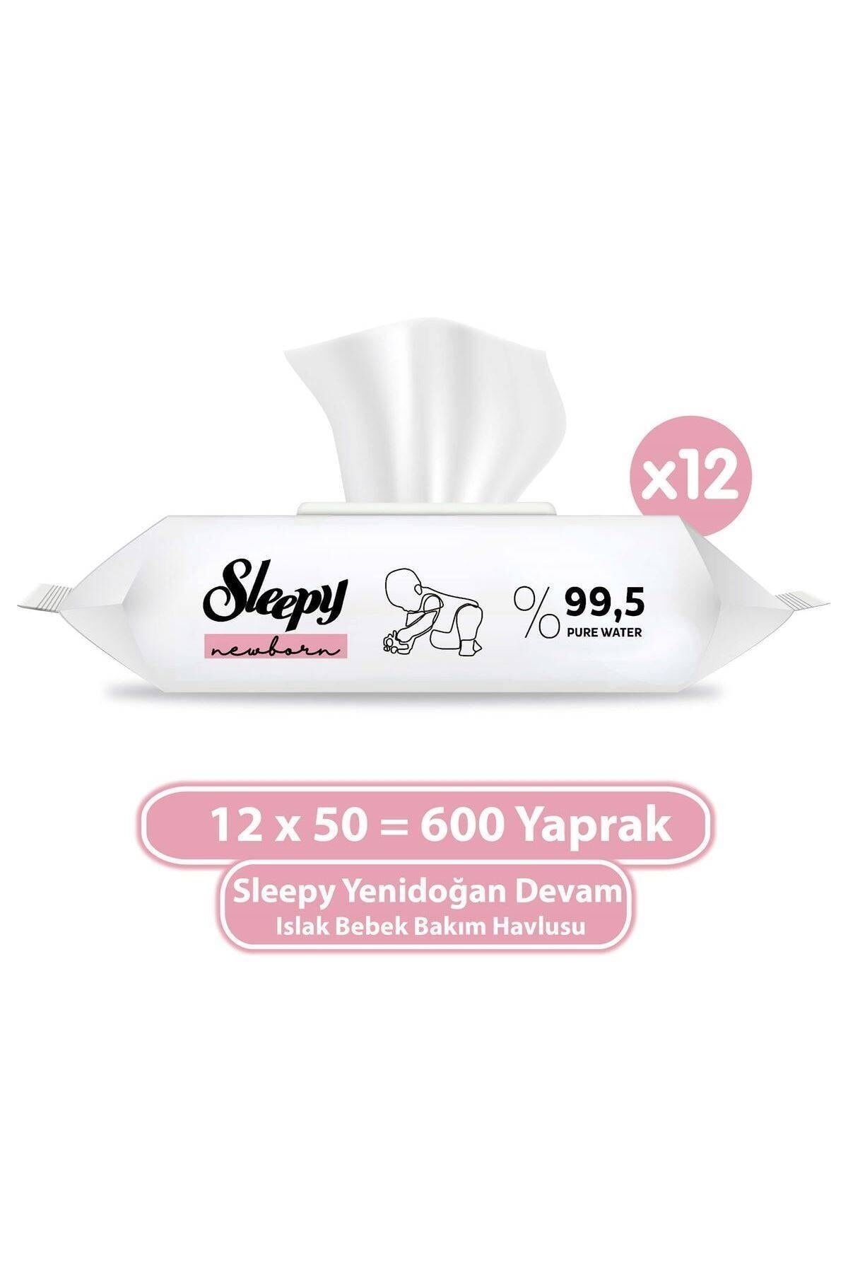 Sleepy Yenidoğan Devam Islak Bebek Bakım Havlusu 12x50 (600 Yaprak)
