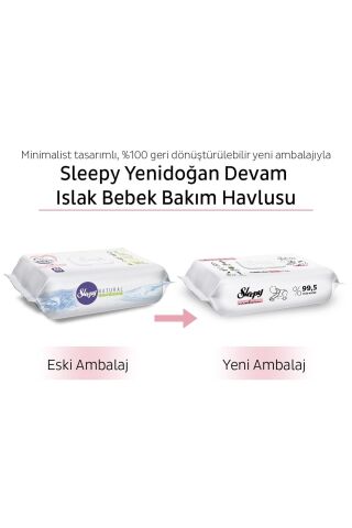 Sleepy Yenidoğan Devam Islak Bebek Bakım Havlusu 12x50 (600 Yaprak)