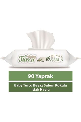 Baby Turco Beyaz Sabun Kokulu Islak Havlu 90'lı