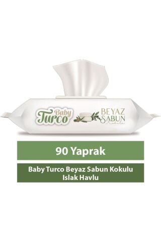 Baby Turco Beyaz Sabun Kokulu Islak Havlu 90'lı